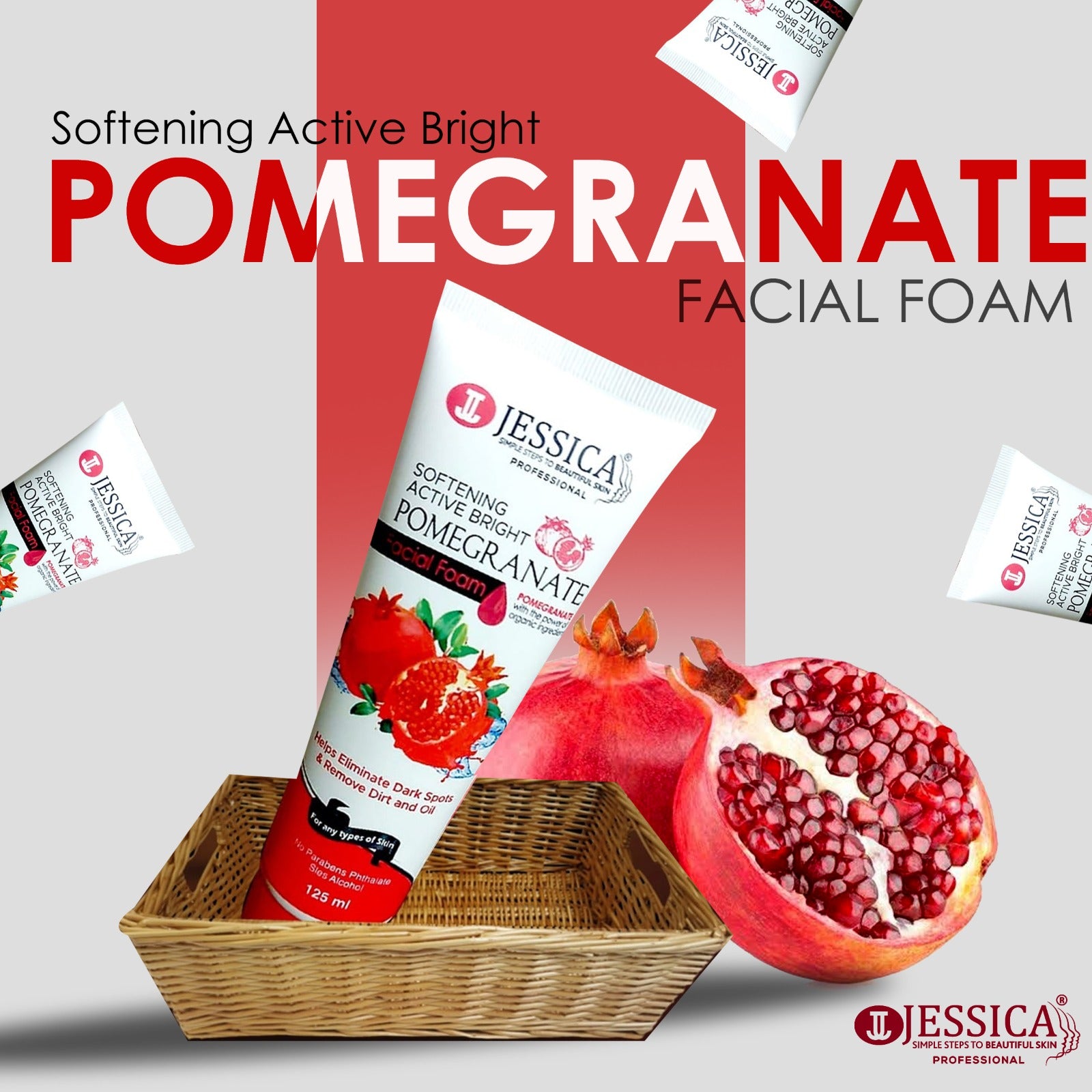 Jessica Softening Active Bright Pomegranate Face Wash ZE Enterprises