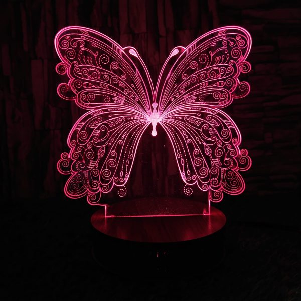 3D Butterfly Illusion Lamp – Beautiful Night Lamp, Decorative Piece, and Unique Gift ZE Enterprises