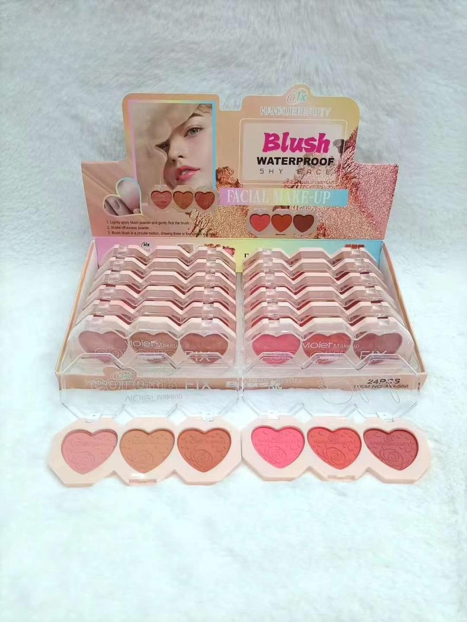 1 pcs Blush waterproof shy face Facial Make up 3 Colors Blush Kit (Random color) ZE Enterprises