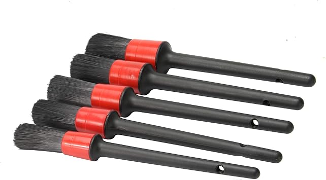 5 pcs Car Detailing Brushes Set of Different Sizes with Hanging Holder Option ZE Enterprises