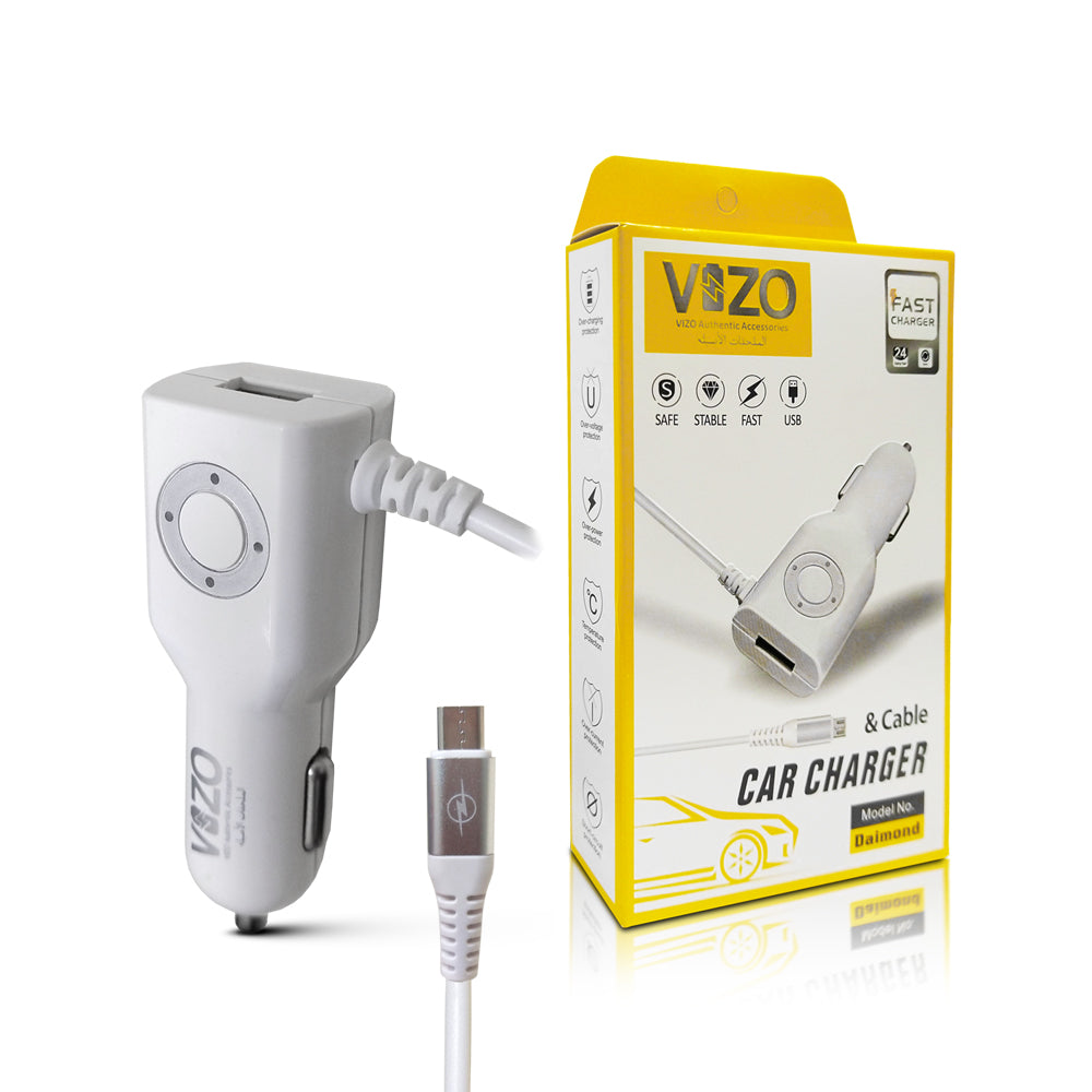 VIZO Diamond Car | Android Iphone Phone Charger with Data Cable | Travel Charger ZE Enterprises