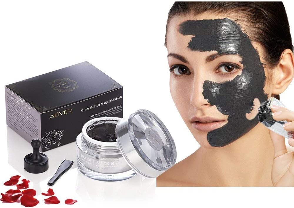 Audala Magnetic Mask Mineral Sea Mud Black Deep Skin C&amp;aleanser Face Mask - Moisture Anti ageing Cleaning Facial Pore Reducer and Help Clean Acne - Blackhead mp; Oil Skin Care ZE Enterprises