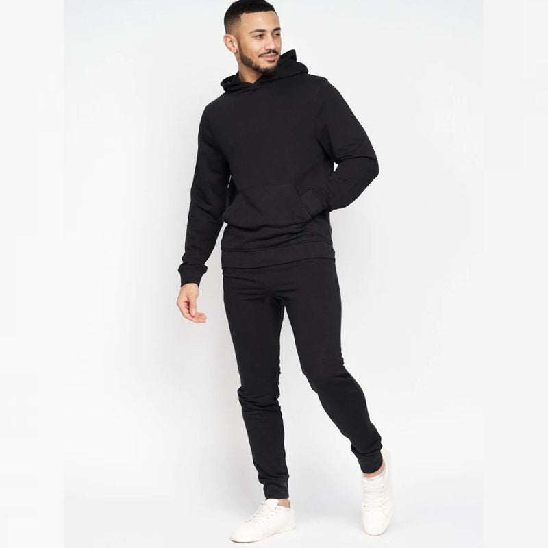 Basic Black Winter Casual Hooded Tracksuit ZE Enterprises