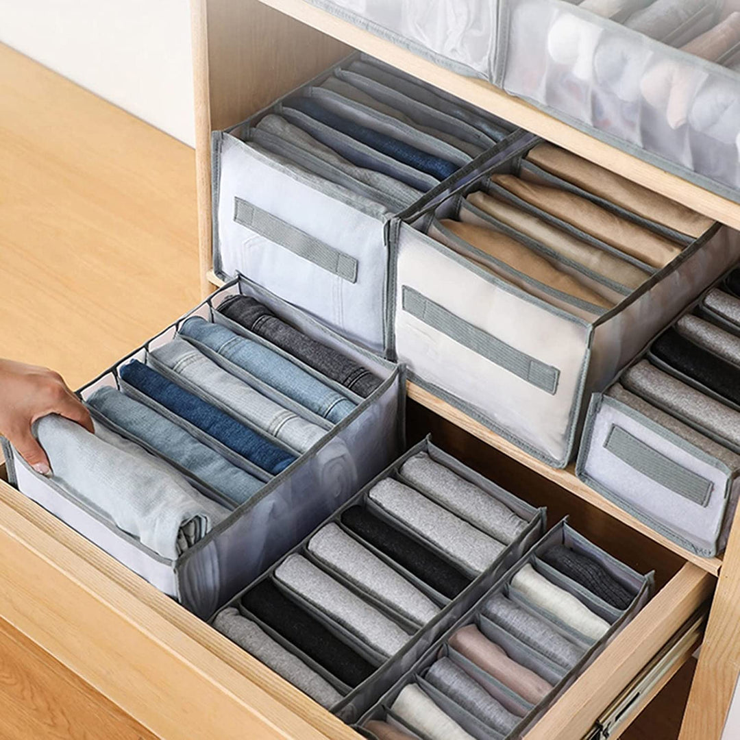 7 Clothes Drawer Organizer Jeans Storage Box Large Size Grids Wardrobe Storage Foldable Drawer Divider ZE Enterprises