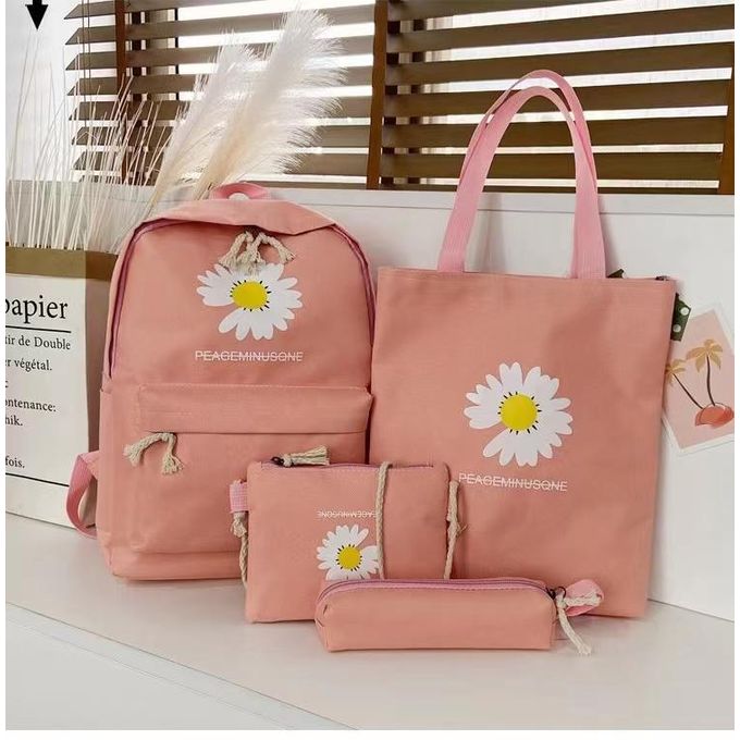 4-Piece School Bag Set Daisy Flower  Backpack Set Stylish &amp; Practical new arrival 2024 ZE Enterprises