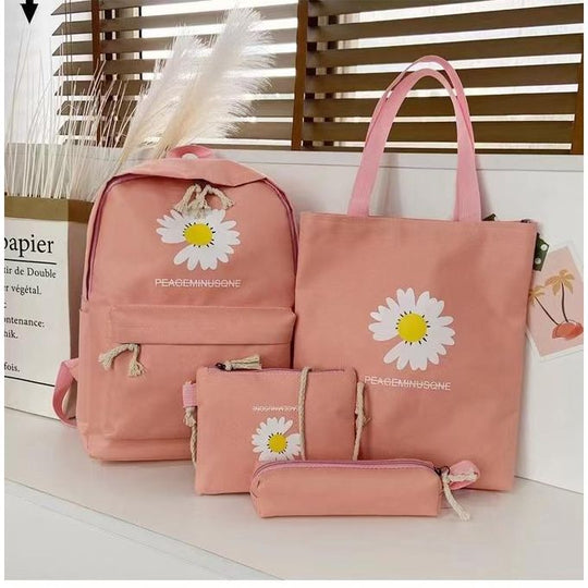 4-Piece School Bag Set Daisy Flower  Backpack Set Stylish &amp; Practical new arrival 2024 ZE Enterprises