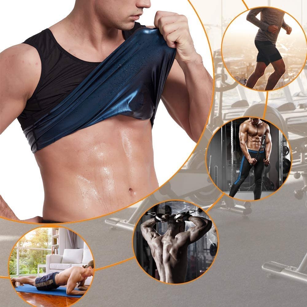 Sweat Shapewear For Men, Polymer Shapewear, Workout For Weight Loss Waist Body Slimming, Trainer (black) ZE Enterprises