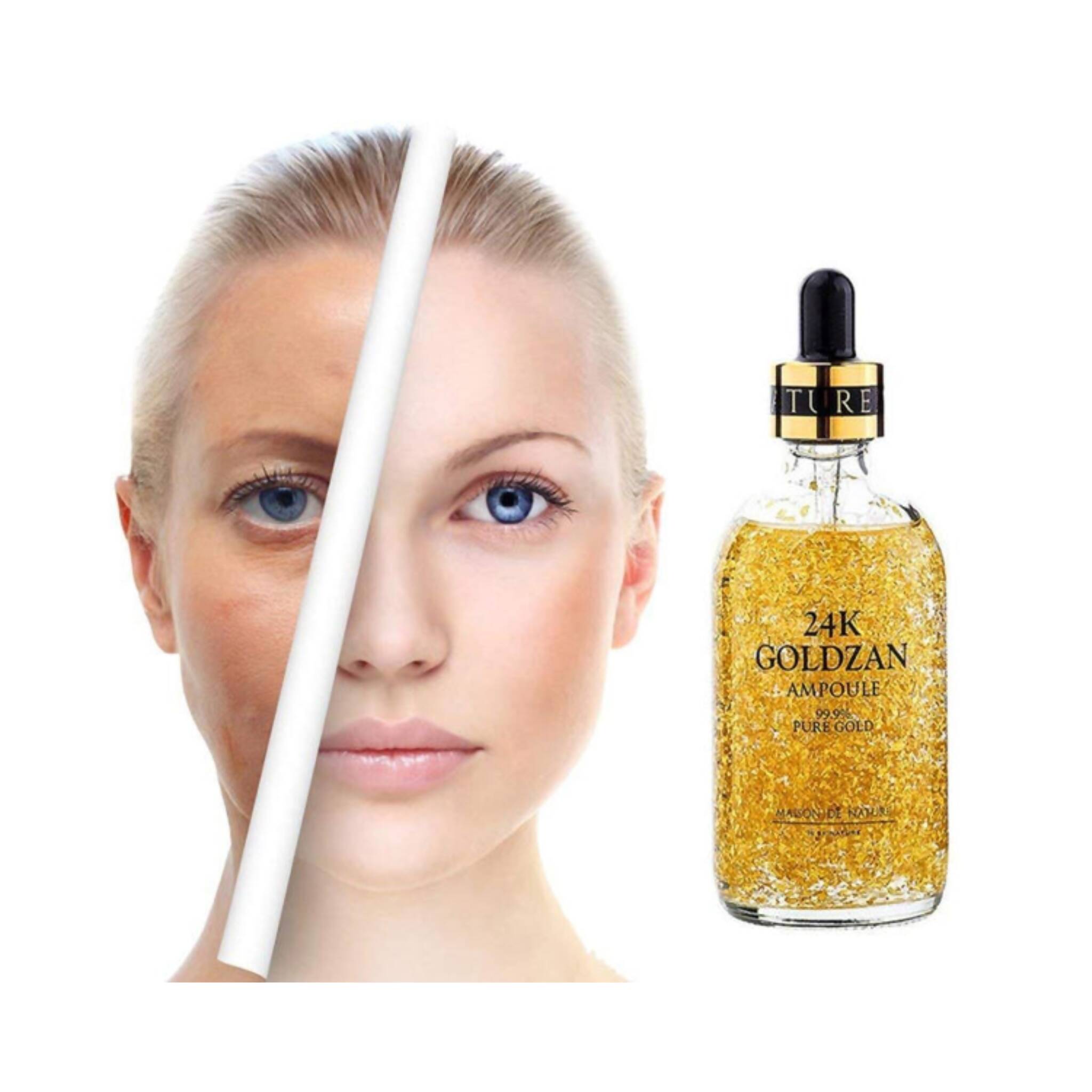 24k GOLDZAN AMPOULE Whitening Serum nourish the skin, soft, moisturized 100ml ZE Enterprises