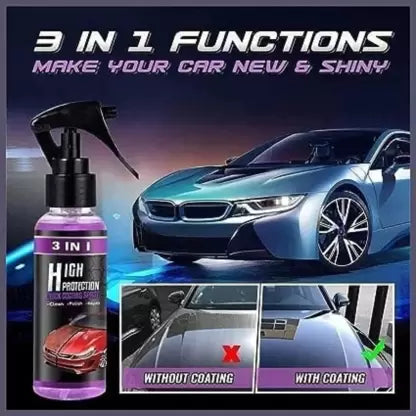 3 In 1 High Protection Quick Car Coating Spray, Ceramic Car Coating Spray Crystal Coating For Car   (100 Ml) ZE Enterprises