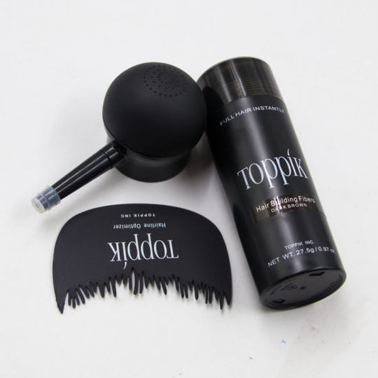 Toppik Pack of 3 - Fiber 27.5gm + Toppik Hair Comb + Toppik Applicator - BLACK and DARK BROW ZE Enterprises