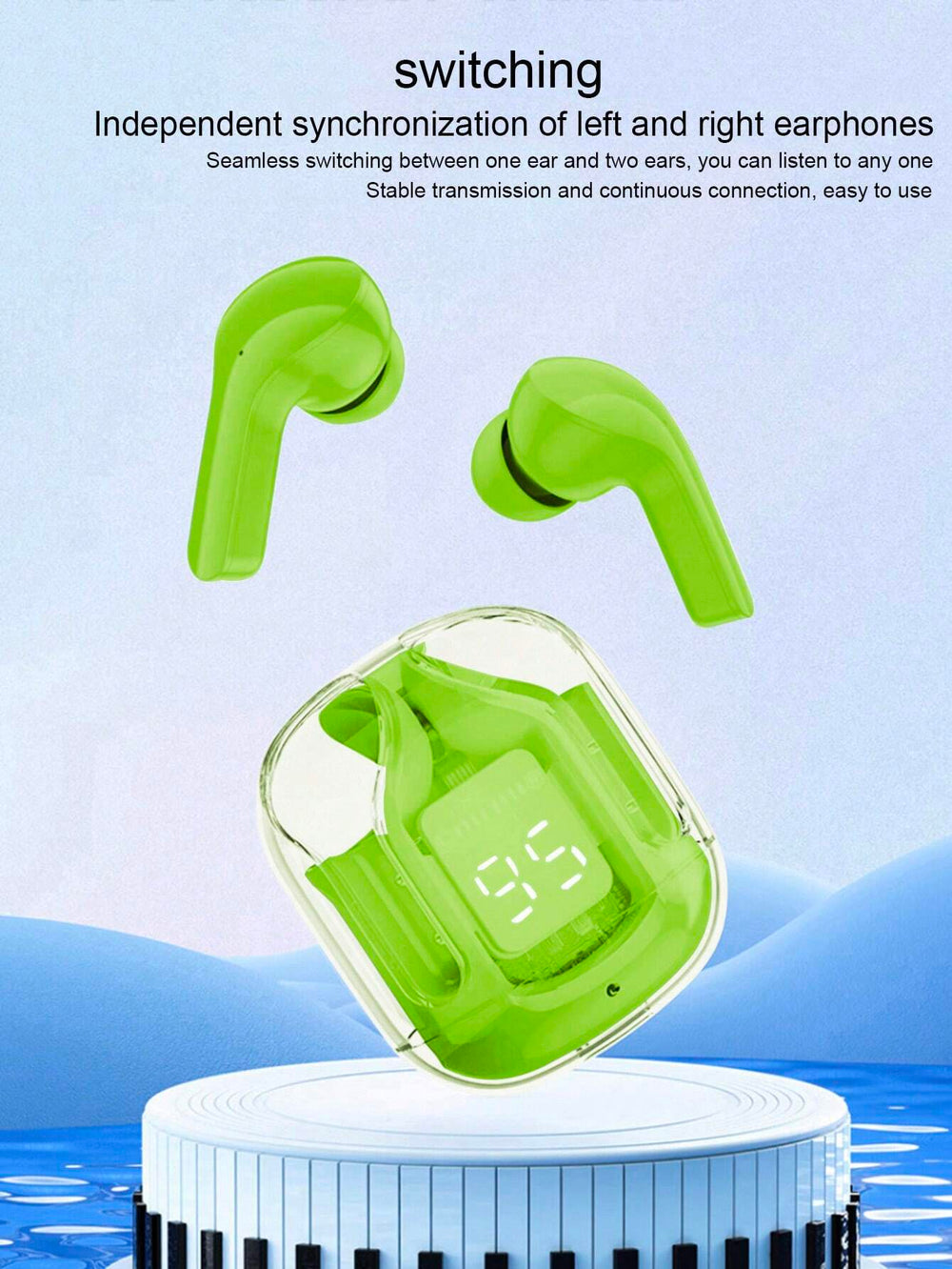 Air31 Wireless Earbuds | Transparent Design Wireless Air 31 Earbuds with Crystal Clear Sound ZE Enterprises