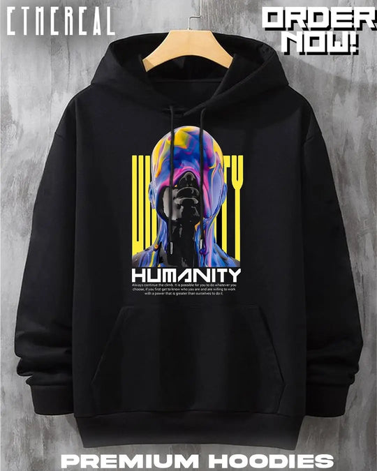 Humanity print style Premium Quality Hoodie Unisex Winter Collection(black) ZE Enterprises