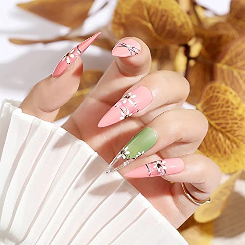 ( round shape ) Artificial Nails 100pcs With Nail Glue, Beautiful Fancy Fake Nails ,Acrylic Nails Kit Natural False Nail ZE Enterprises