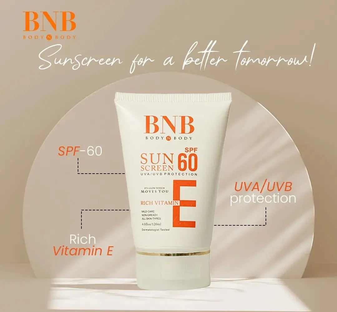 BNB Sun Screen SPF-60 Vitamin E, ( 120 ML ) ZE Enterprises