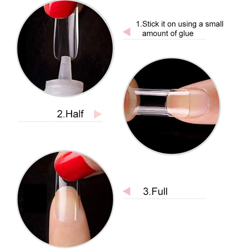 ( round shape ) Artificial Nails 100pcs With Nail Glue, Beautiful Fancy Fake Nails ,Acrylic Nails Kit Natural False Nail ZE Enterprises