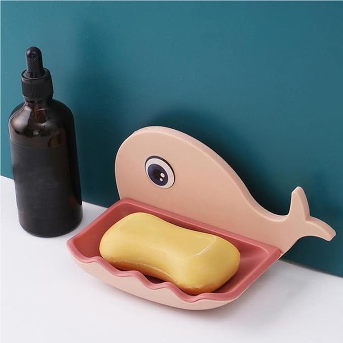 Whale Fish Shaped Soap Holder for Bathroom |  Wall Mounted Soap Bar, Holder Rack for Shower Wall, Kitchen, Bathroom - random color(1 PC) ZE Enterprises