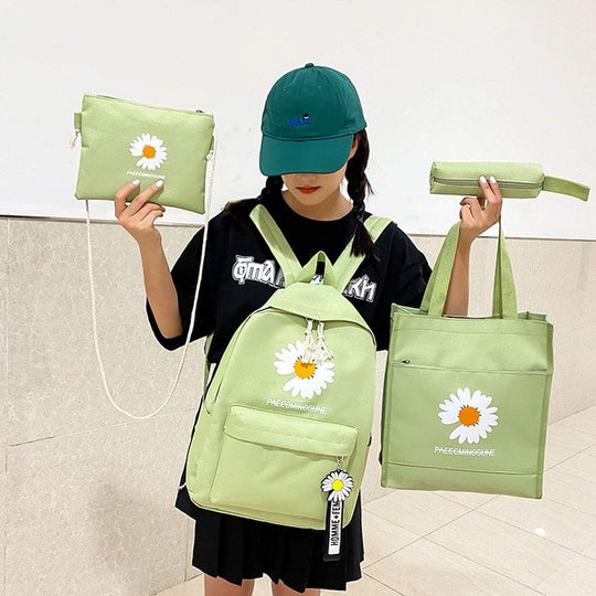 4-Piece School Bag Set Daisy Flower  Backpack Set Stylish &amp; Practical new arrival 2024 ZE Enterprises