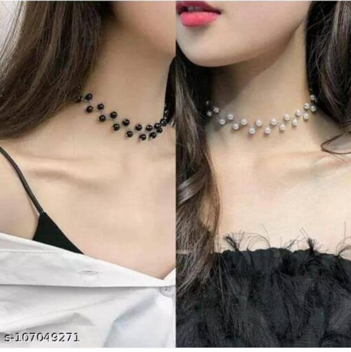 Zig Zag  Black Choker With Earrings for girls ZE Enterprises