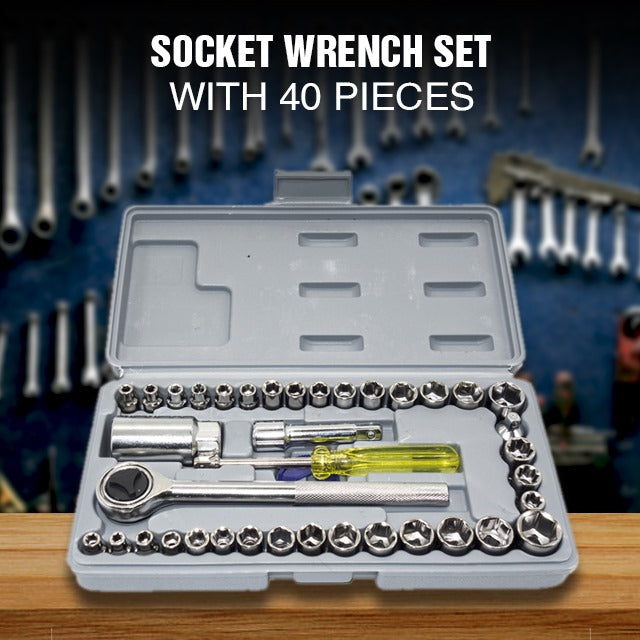 40pcs Aiwa Socket Wrench  Tool Kit &amp; Screwdriver And Socket Set ZE Enterprises