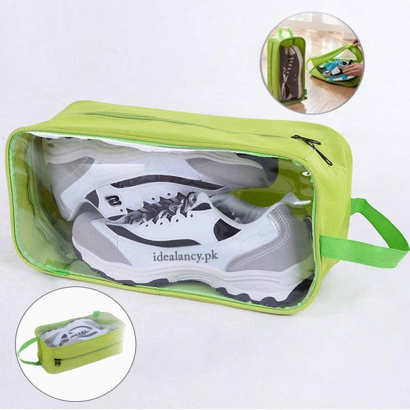 Under Bed Shoe Organizer Bag Clear Light Zip (1 Pairs) | Random color. ZE Enterprises