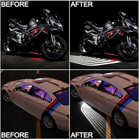 2PCS Motorcycle &amp; Car Welcome Light Door Courtesy Lights With Projector   Led Carpet Underglow For Car Motorcycle Light and car ZE Enterprises