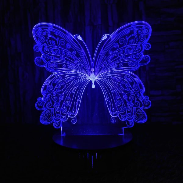 3D Butterfly Illusion Lamp – Beautiful Night Lamp, Decorative Piece, and Unique Gift ZE Enterprises