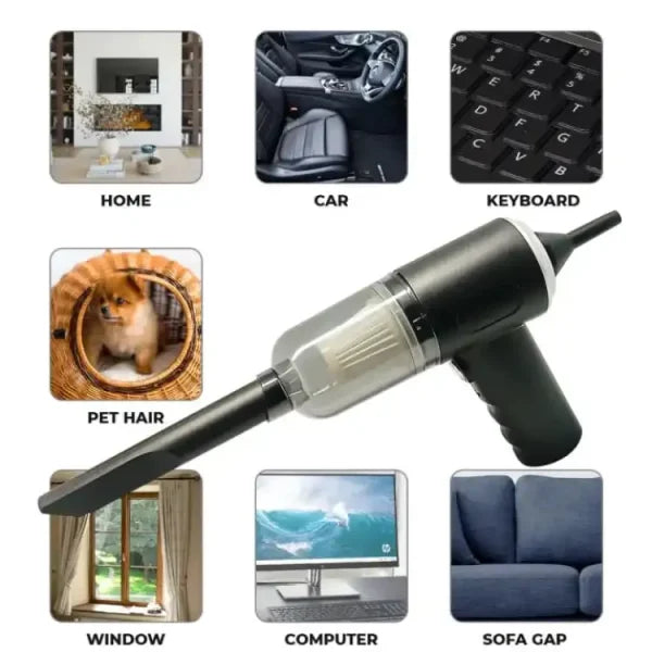 3 in 1 Portable Mini Vacuum Cleaner Duster Blower Air Pump Wireless Handheld Clean Microscopic dust Like Car, Home,Computer, Laptop, Flower, Mirror Vehicle Interior Cleaner ZE Enterprises