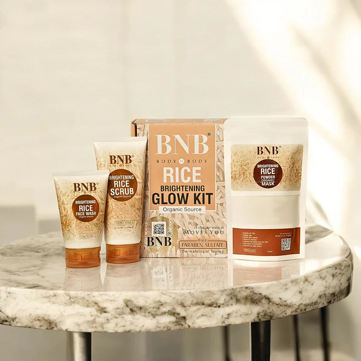 BNB-Rice Extract Brightening Skincare Kit | Face Wash, Scrub &amp; Mask ) ZE Enterprises