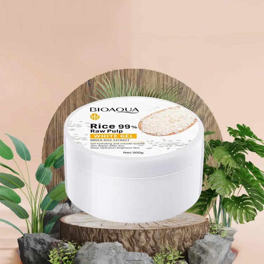 BIOAQUA pimples removing pores skin hydrating softening brightening rice raw pulp white gel after sun repairing gel ZE Enterprises