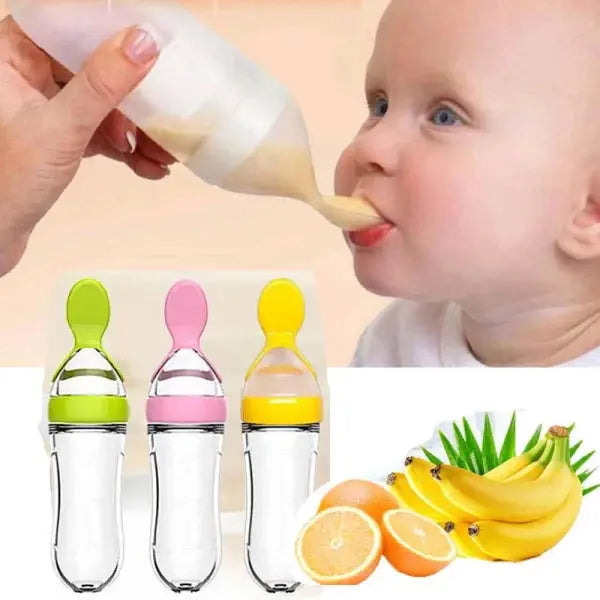 Silicone Bottle Feeding Baby Spoon Feeder (Random Color) ZE Enterprises