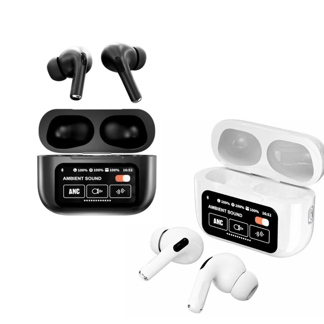 A9 Pro Earbuds ANC/ENC Dauble Dark Tuch screen display Noise Reduction Wireless Earbuds For Android and iOS/Airpods ZE Enterprises