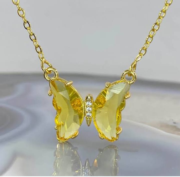 Tiny Korean Delicate Crystal Necklace Pendant ZE Enterprises