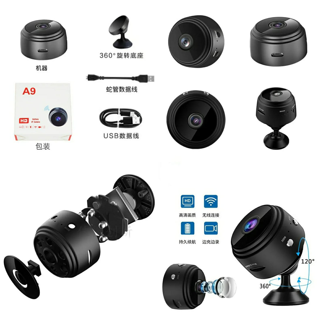 Vehicle Camera A9 Mini Camera WiFi Wireless Recorder HD Video Home Camcorder Night Vision Car Security Surveillance Camera ZE Enterprises