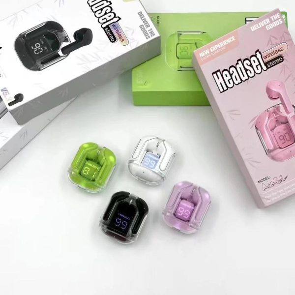 Air31 Earbuds Wireless air 31 Crystal Transparent body - ( random color ) ZE Enterprises