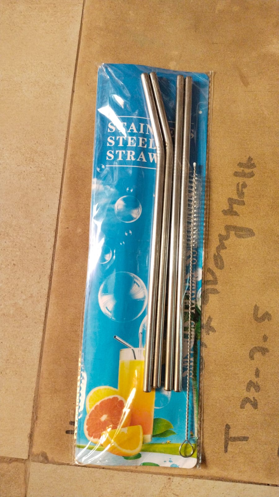 stainless steel straw 5 pcs pack ZE Enterprises