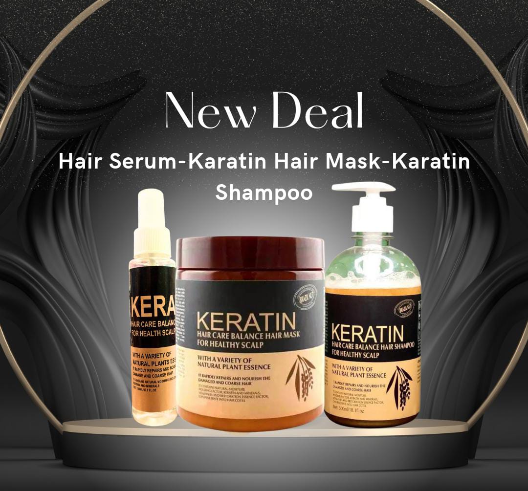 3 in 1 Hair Keratin Mask, Shampoo &amp; Serum Deal ZE Enterprises