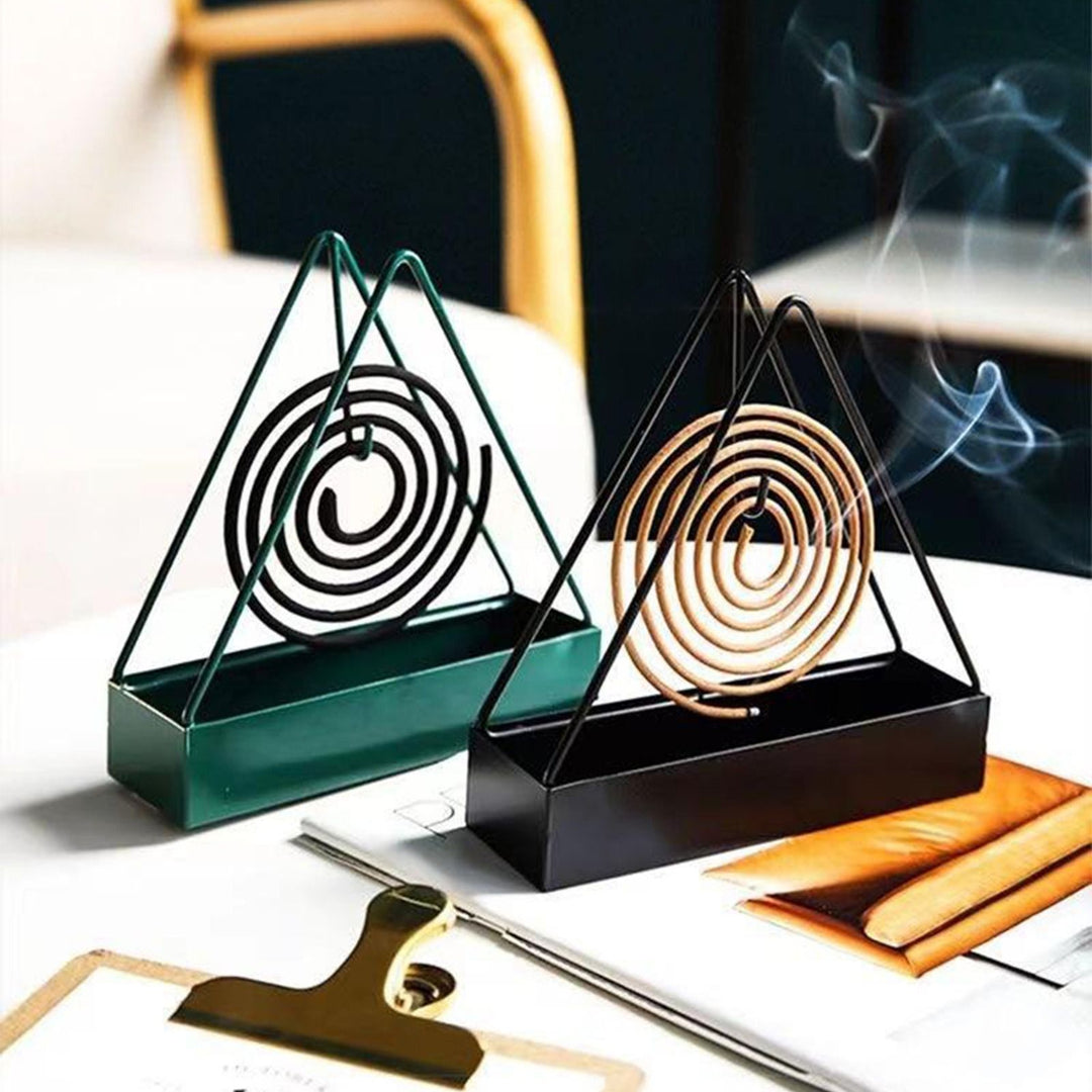 1pc Simple Triangle-shaped Iron Mosquito Coil Holder Creative Hanging Or Standing Incense Burner (Random Color) ZE Enterprises