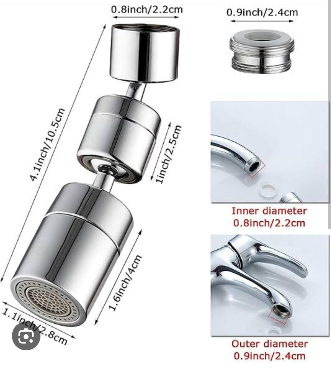 1080°rotatable Faucet Aerator Bathroom Washbasin Tap Splash Filter Kitchen Faucet Extend Faucet Water Saving Bubbler Nozzle ZE Enterprises