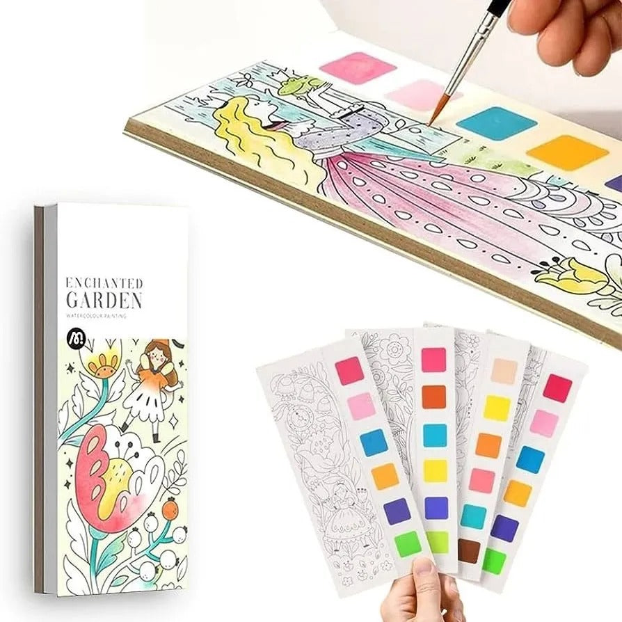 1 Book Magic Drawing Doodle Water Color Painting Book 12 Pages With 1pcs Brush ZE Enterprises