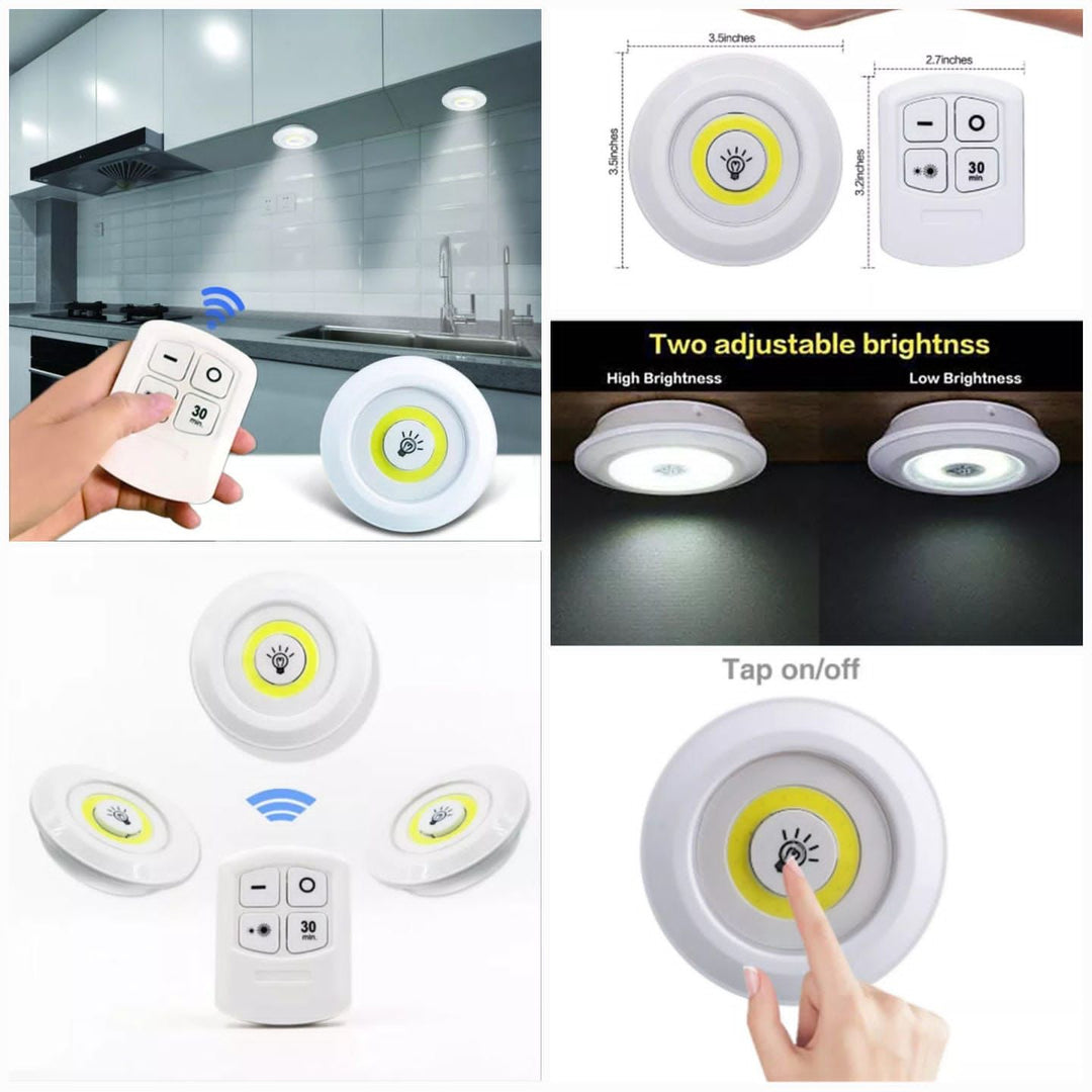 Tap LED Light With Remote Control (Pack of 3 Lights) ZE Enterprises