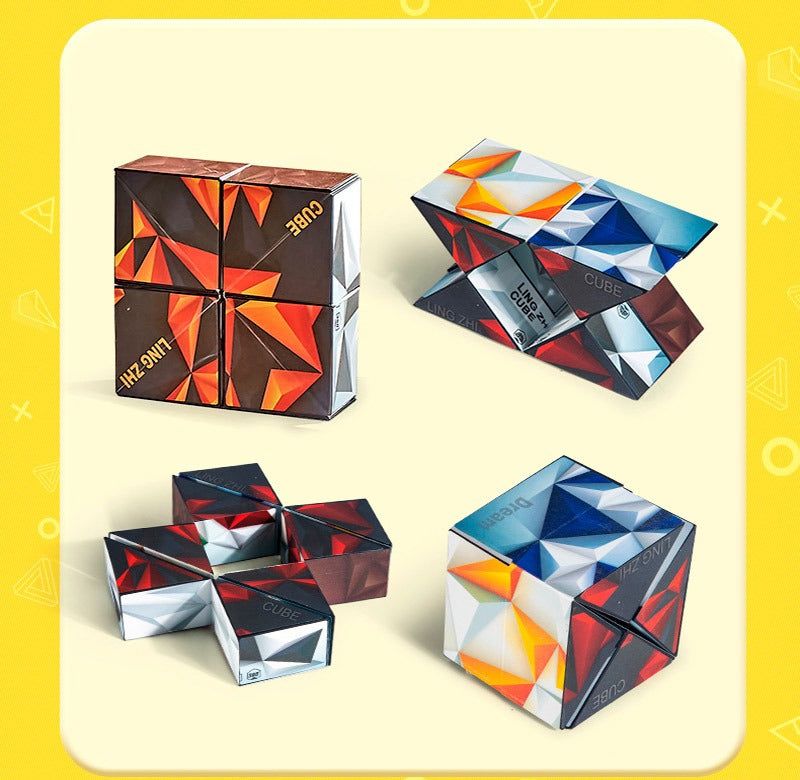 3D Geometric Cubic Toys Infinite Reversible Magic Cube Anti Stress Hand Flip Puzzle Game ZE Enterprises