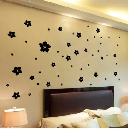 38pcs/set Mixed Big And Small Size Hibiscus Flowers Shape Wall Stickers For Kids Rooms Wall Decals ZE Enterprises