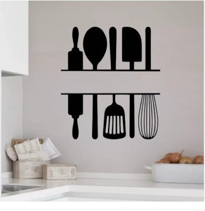 9 Different Piece Kitchenwares Wall Stickers Decorative Sticker | 12x12 inch each sticker ZE Enterprises