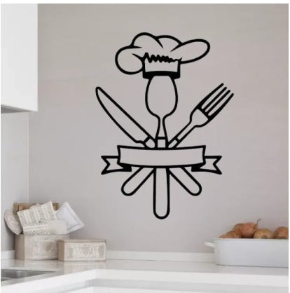 9 Different Piece Kitchenwares Wall Stickers Decorative Sticker | 12x12 inch each sticker ZE Enterprises