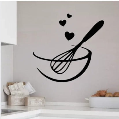 9 Different Piece Kitchenwares Wall Stickers Decorative Sticker | 12x12 inch each sticker ZE Enterprises