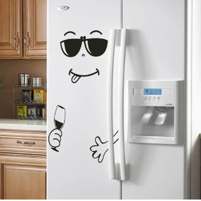 4 Different Funny Fridge Stickers Eating Drinking Smiley Face Wall Stickers For Dining Room Home Decoration Diy Vinyl Art Wall Decal Refrigerator Sticker ZE Enterprises