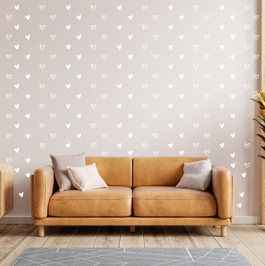 90 Heart Shaped Stickers Line Art For Wall Decoration | Heart Patterns | 1.9inch each ZE Enterprises