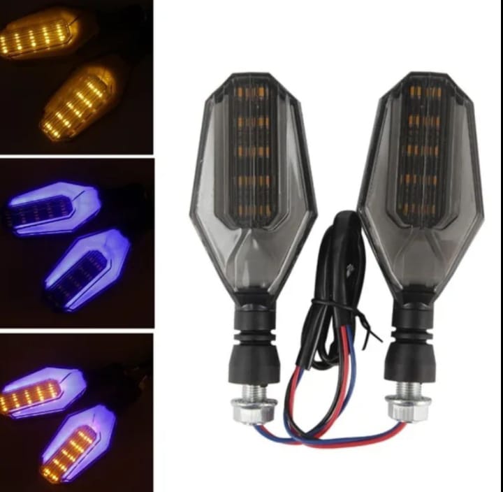 4Pcs Motorbike Universal LED Indicator With  DRL And Yellow Parking Light For all bikes (Random Color) ZE Enterprises