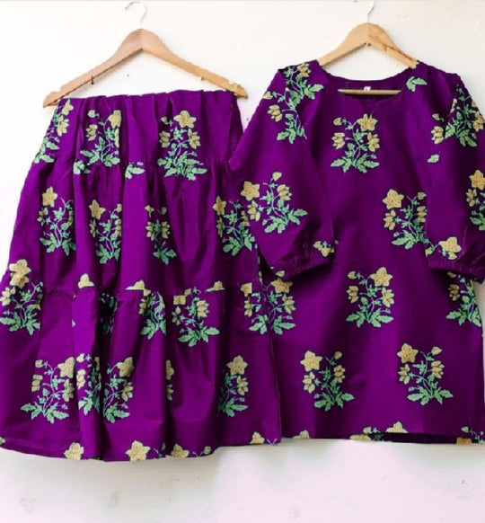 2 pcs Dress Flower Shrara print ZE Enterprises