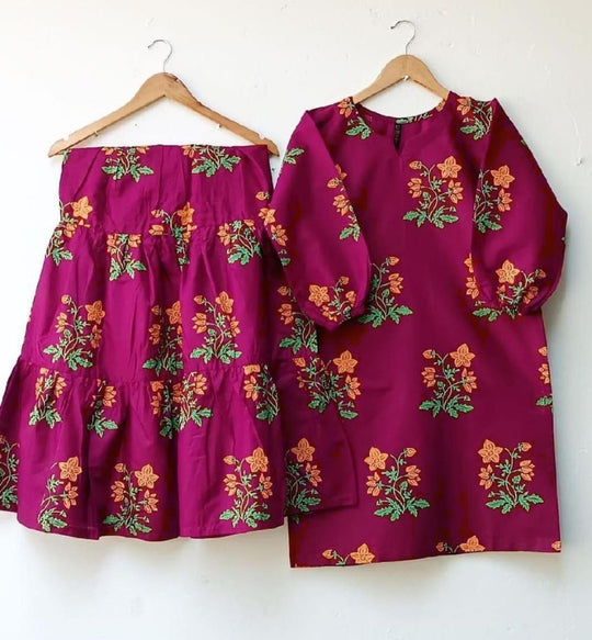 2 pcs Dress Flower Shrara print ZE Enterprises